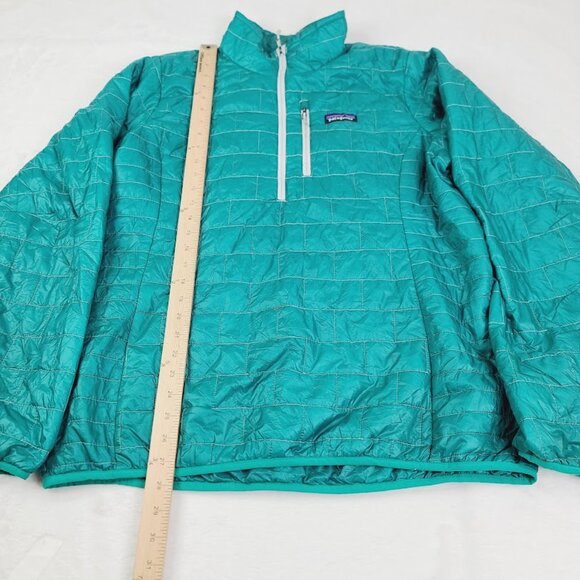 Patagonia Women's Teal Nano Puff Thermoball 1/4 Zip Pullover Puffer Jacket Sz XL - Picture 4 of 10